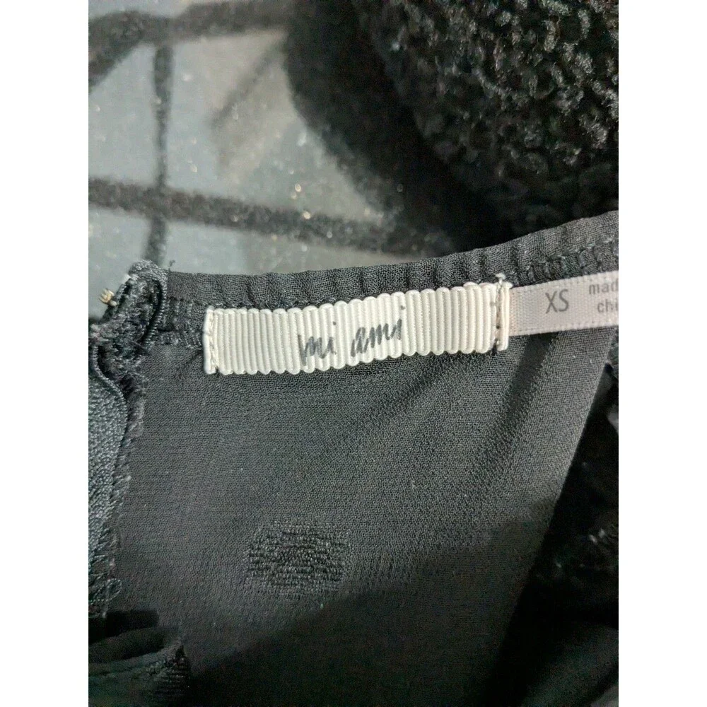 Mi Ami Black Tiered Polka Dot Spaghetti Strap Midi Dress XS - Picture 5 of 6